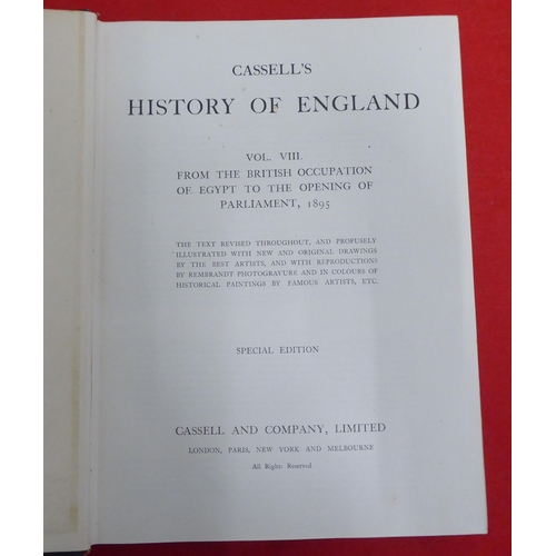 198 - Books: 'Cassells History of England' Special Edition, in nine volumes