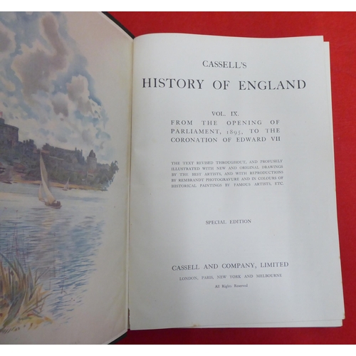 198 - Books: 'Cassells History of England' Special Edition, in nine volumes