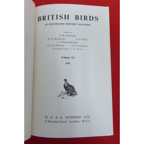 221 - Uncollated 'British Bird Annuals' by Nicholson & Colleagues from 1946-1973, in eighteen volumes