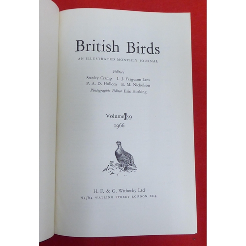 221 - Uncollated 'British Bird Annuals' by Nicholson & Colleagues from 1946-1973, in eighteen volumes