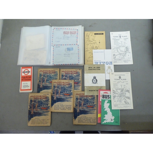 190 - Uncollated stamps and ephemera: to include used Queen Elizabeth II issues, maps and religious text&n... 