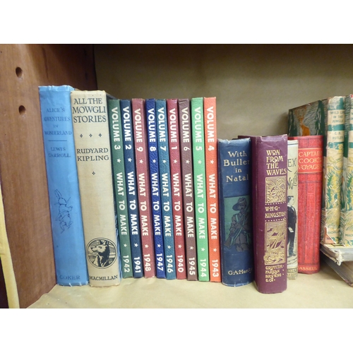 194 - Books, mainly early 20thC: to include works by Lewis Carroll; Rudyard Kipling; GA Henty; and WHG Kin... 