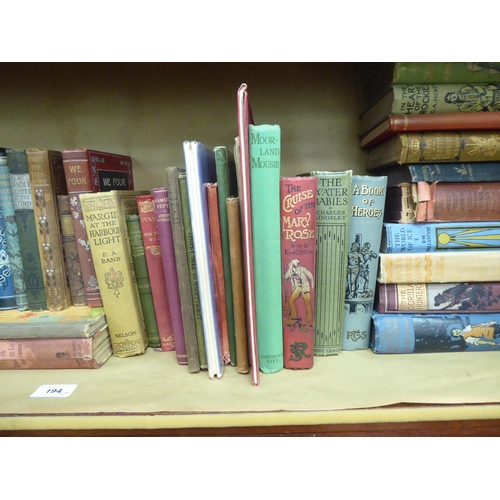 194 - Books, mainly early 20thC: to include works by Lewis Carroll; Rudyard Kipling; GA Henty; and WHG Kin... 