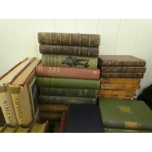 195 - Books, mainly 19th and 20thC: to include 'Waverley Novels' in twenty-five volumes; equestrian sporti... 