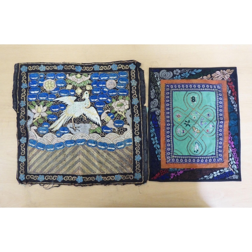 196 - Early 20thC Sino-European artefacts: to include bookmarks; brightly embroidered place mats; and a pa... 