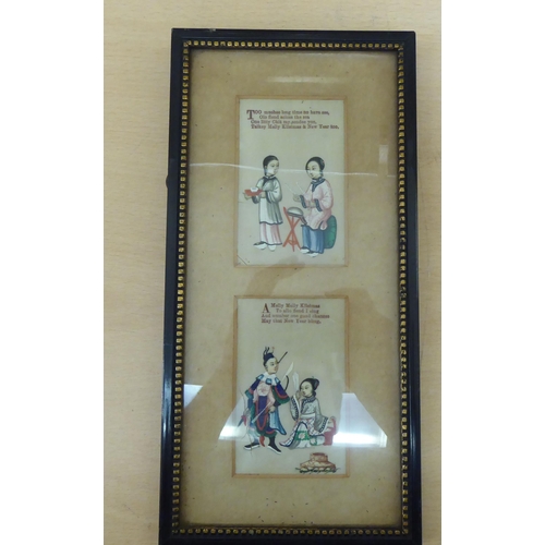 196 - Early 20thC Sino-European artefacts: to include bookmarks; brightly embroidered place mats; and a pa... 