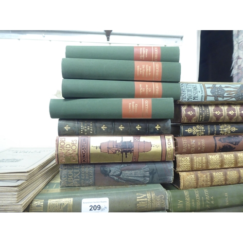 209 - Books, antiquarian and German text: to include 'Shakespeare Works' in six volumes 