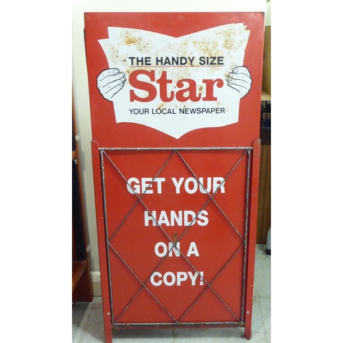 212 - A vintage enamelled steel A-board pavement sign, advertising 'The Star'  39