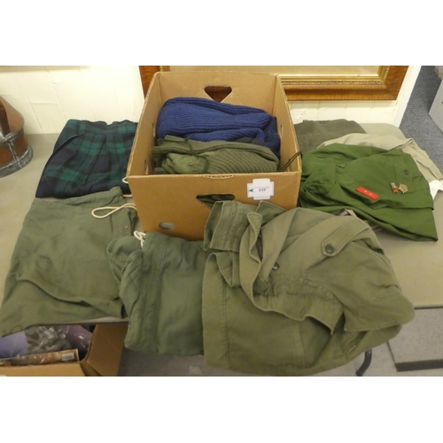 235 - Military uniform: to include shirts and jerseys (Please Note: this lot is subject to the statem... 