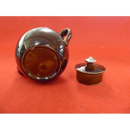 255 - Silver collectables: to include a three piece brown streaky glazed pottery tea set with silver mount... 