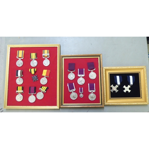 265 - Framed and loose military and associated medals and medallions, some copies: to include German Third... 