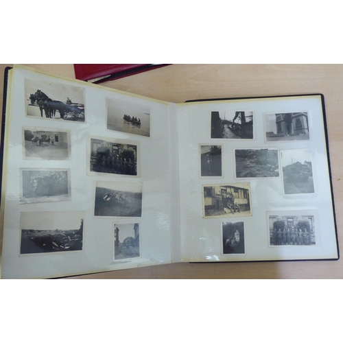 367 - Two albums of mainly 20thC monochrome photographs: to include military, academic, sport and period F... 