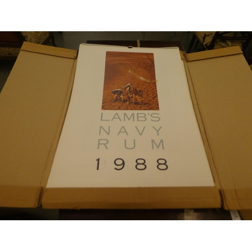 378 - Mainly 1980s Lambs Navy Rum erotic themed annual promotional calendars, most in mint unused conditio... 