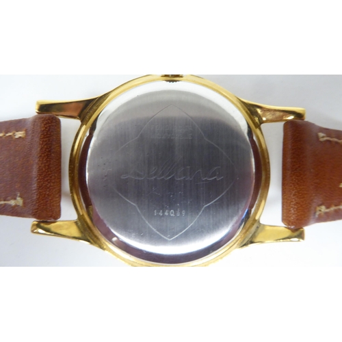 394 - A Delbana stainless steel/gold plated cased wristwatch, faced by a gilded 17 jewel antimagnetic Arab... 