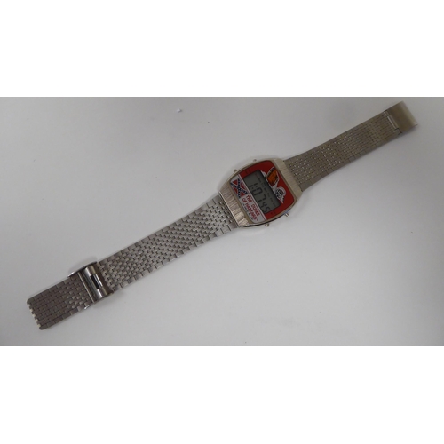 399 - A 1981 Dukes of Hazzard digital stainless steel cased wristwatch, on a dedicated flexible strap