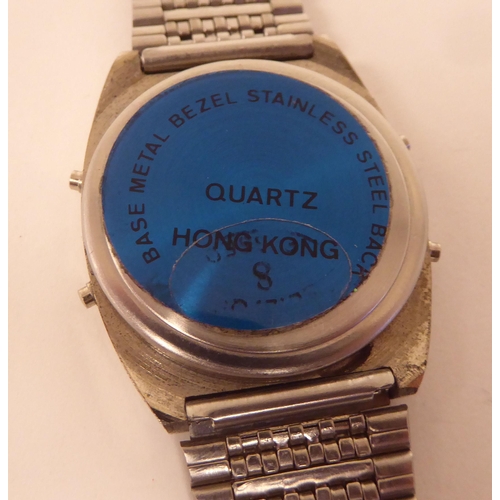 399 - A 1981 Dukes of Hazzard digital stainless steel cased wristwatch, on a dedicated flexible strap