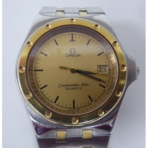 419 - An Omega Seamaster 1342 calibre 120m bi-coloured stainless steel cased quartz bracelet wristwatch, f... 