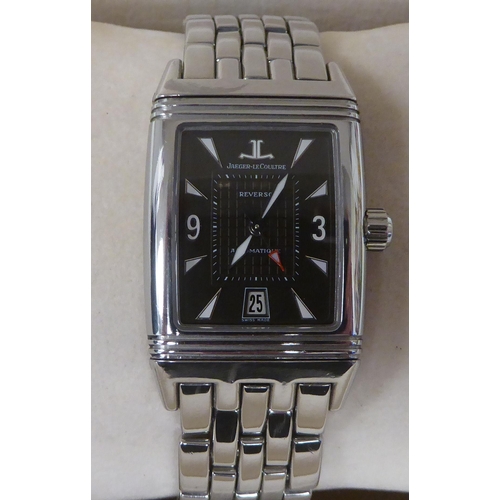 429 - A Jaeger LeCoultre Reverso Gran Sport, Automatique stainless steel cased bracelet wristwatch, faced ... 