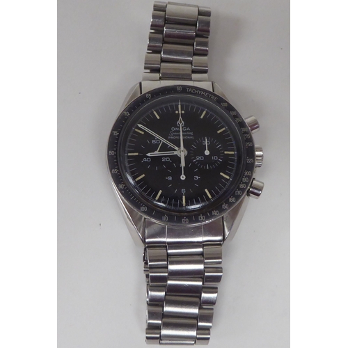 433 - A 1970s Omega Speedmaster Professional 861 calibre stainless steel cased bracelet chronograph, faced... 