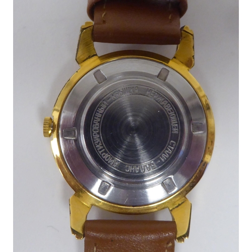 435 - An Invicta Deluxe gold plated and stainless steel cased wristwatch, faced by an Arabic and baton dia... 