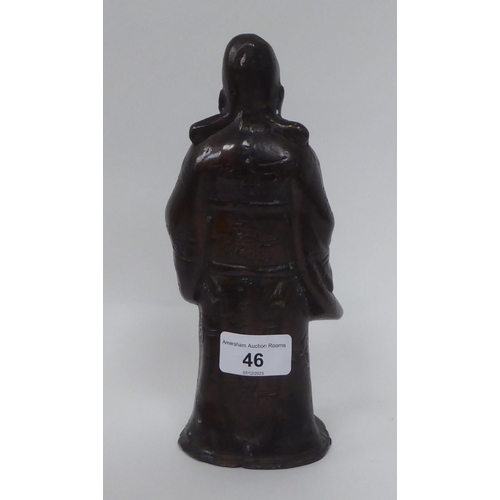 46 - A Chinese Republican period cast bronze standing robed figure  9