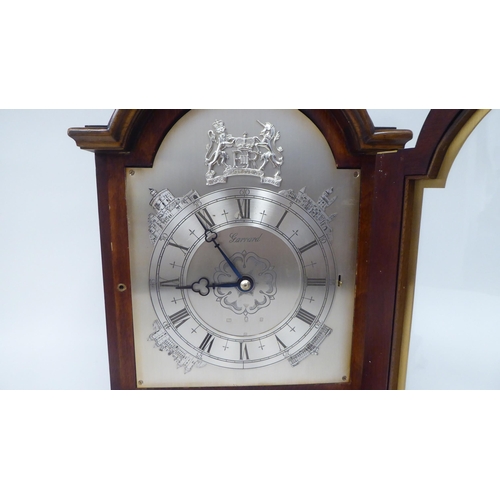 70 - A Queen Elizabeth II Silver Jubilee mahogany cased bracket clock, commissioned by Garrard, designed ... 