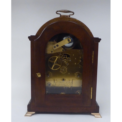 70 - A Queen Elizabeth II Silver Jubilee mahogany cased bracket clock, commissioned by Garrard, designed ... 