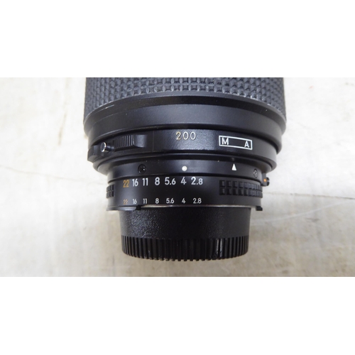 78 - A Nikon AF Nikkor 80-200mm 1:2.8 photographic lens  cased