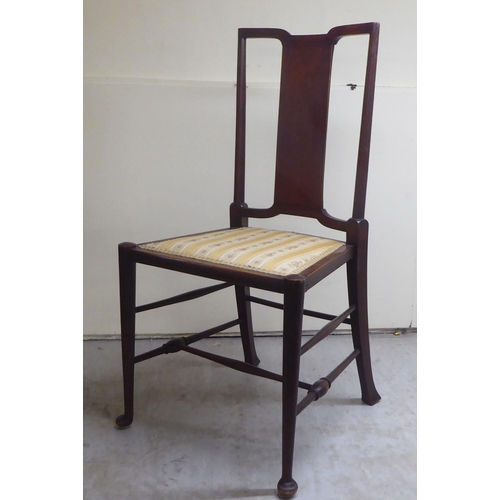 80 - Five items of 19thC and later small furniture: to include a mahogany framed ecclesiastical style hal... 