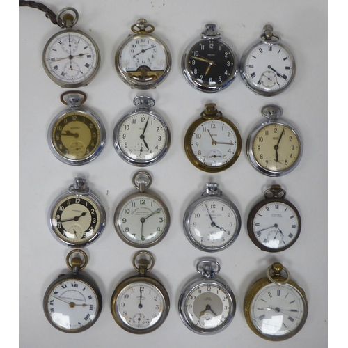 81 - Fifteen vintage and later open face pocket watches: to include Enigma, John Meader, Ingersoll and Sm... 