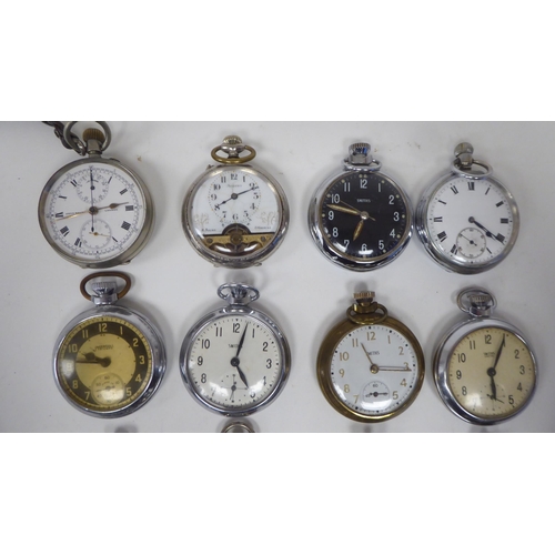 81 - Fifteen vintage and later open face pocket watches: to include Enigma, John Meader, Ingersoll and Sm... 