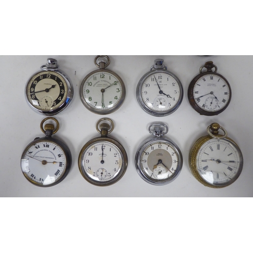 81 - Fifteen vintage and later open face pocket watches: to include Enigma, John Meader, Ingersoll and Sm... 