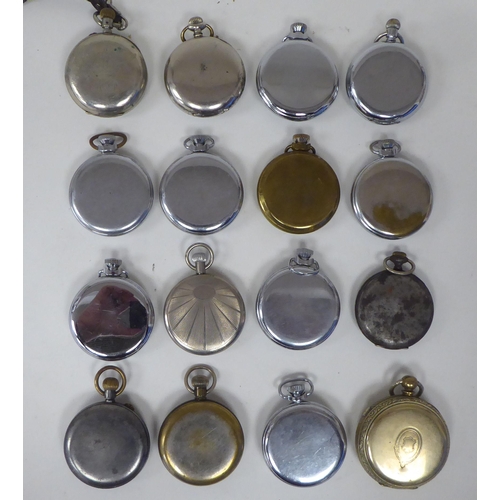 81 - Fifteen vintage and later open face pocket watches: to include Enigma, John Meader, Ingersoll and Sm... 