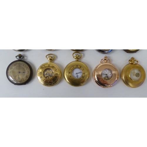 83 - Fifteen vintage and later open face pocket watches: to include Omega, Ingersoll, Smiths and Corronad... 