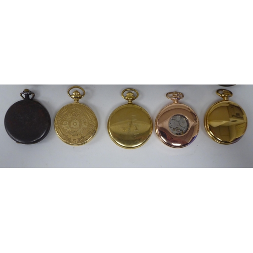 83 - Fifteen vintage and later open face pocket watches: to include Omega, Ingersoll, Smiths and Corronad... 