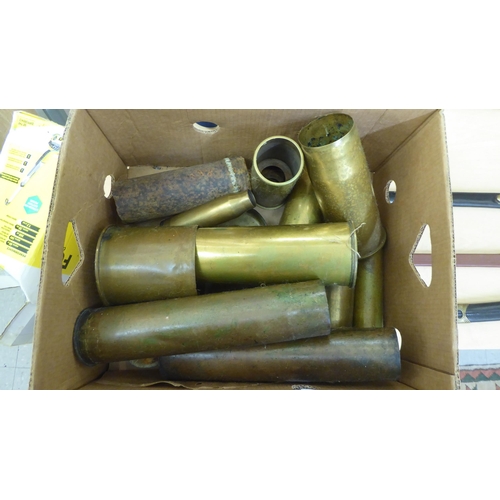 270 - Miscellaneous early/mid 20thC brass artillery cases(Please Note: this lot is subject to the statemen... 