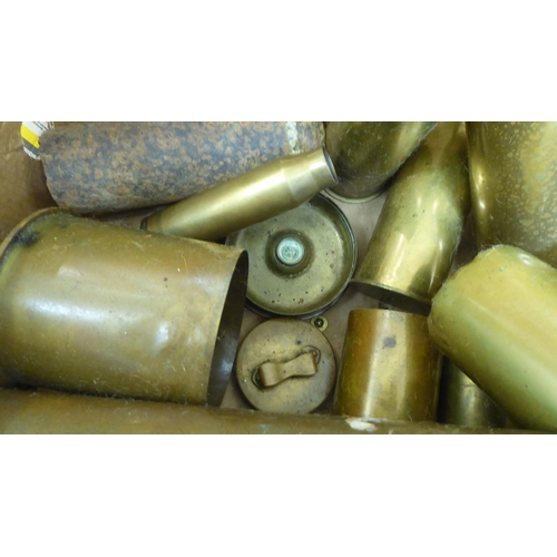 270 - Miscellaneous early/mid 20thC brass artillery cases(Please Note: this lot is subject to the statemen... 