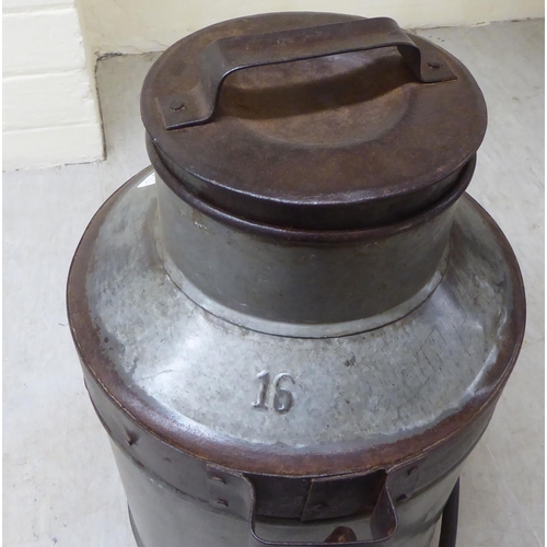 102 - A galvanised metal milk churn  16