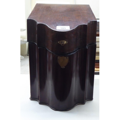 105 - A George III and later mahogany knife box with a part-fitted interior  14