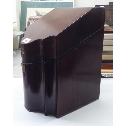 105 - A George III and later mahogany knife box with a part-fitted interior  14