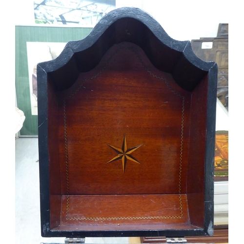 105 - A George III and later mahogany knife box with a part-fitted interior  14