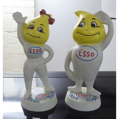 121 - A pair of novelty Esso his/her themed painted cast iron money boxes  9