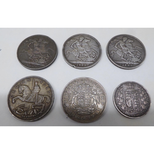 132 - Uncollated Victorian to George VI period British coins: to include two 1889 Crowns