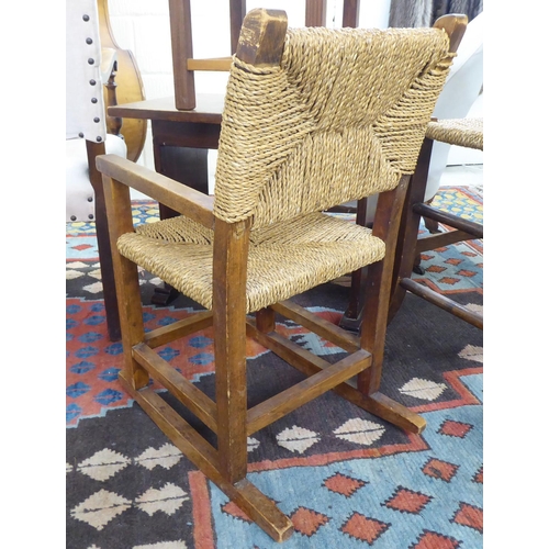 139 - Small furniture: to include a 1930s Queen Anne style stained beech framed open arm chair