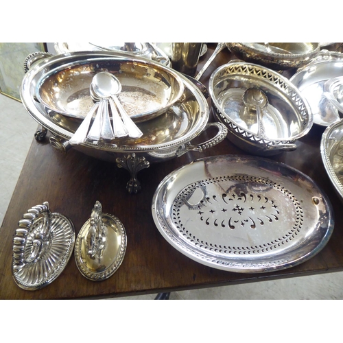 144 - Silver plated tableware: to include an Arts & Crafts inspired spot-hammered bowl  9