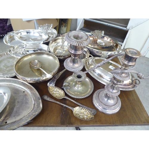 144 - Silver plated tableware: to include an Arts & Crafts inspired spot-hammered bowl  9