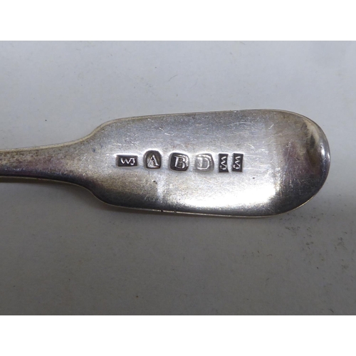 145 - Eight white metal teaspoons  mixed marks