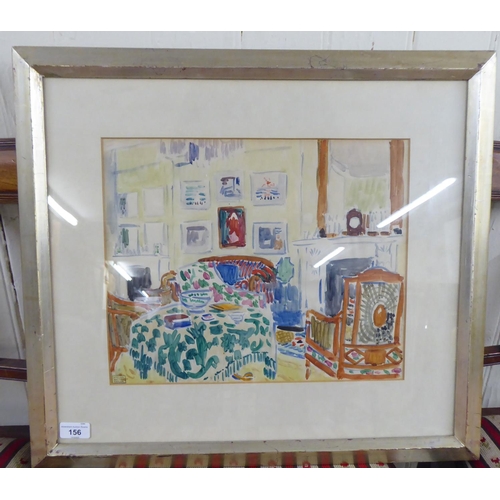 156 - From the studio of Walter Taylor - an interior scene  watercolour  12