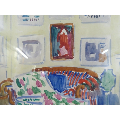 156 - From the studio of Walter Taylor - an interior scene  watercolour  12