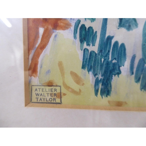 156 - From the studio of Walter Taylor - an interior scene  watercolour  12